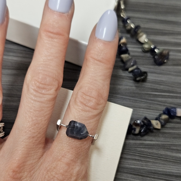 NEW French Connection Blue Stone Ring + Matching Jewelry Set - Picture 3 of 8